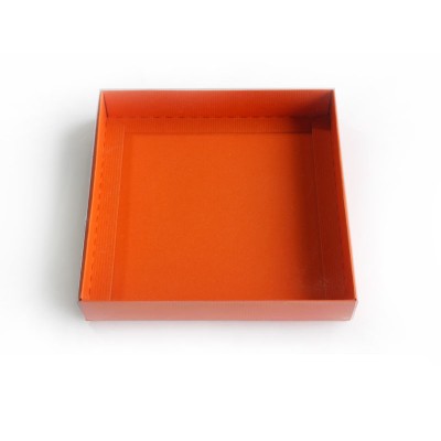 Caja de Cart&oacute;n en rectangular con tapa en acetato transparente para souvenirs y recordatorios